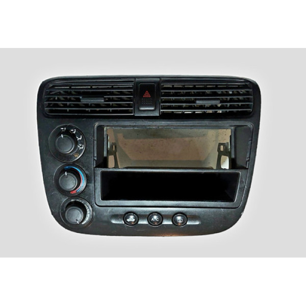 Moldura Comando Ar C/difusor Botao Alerta Civic 2001 A 2006